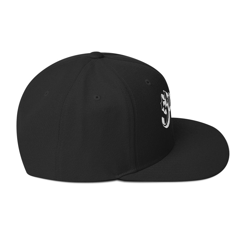 Ghost Classic Logo White Embroidered Snap Back Hat ()