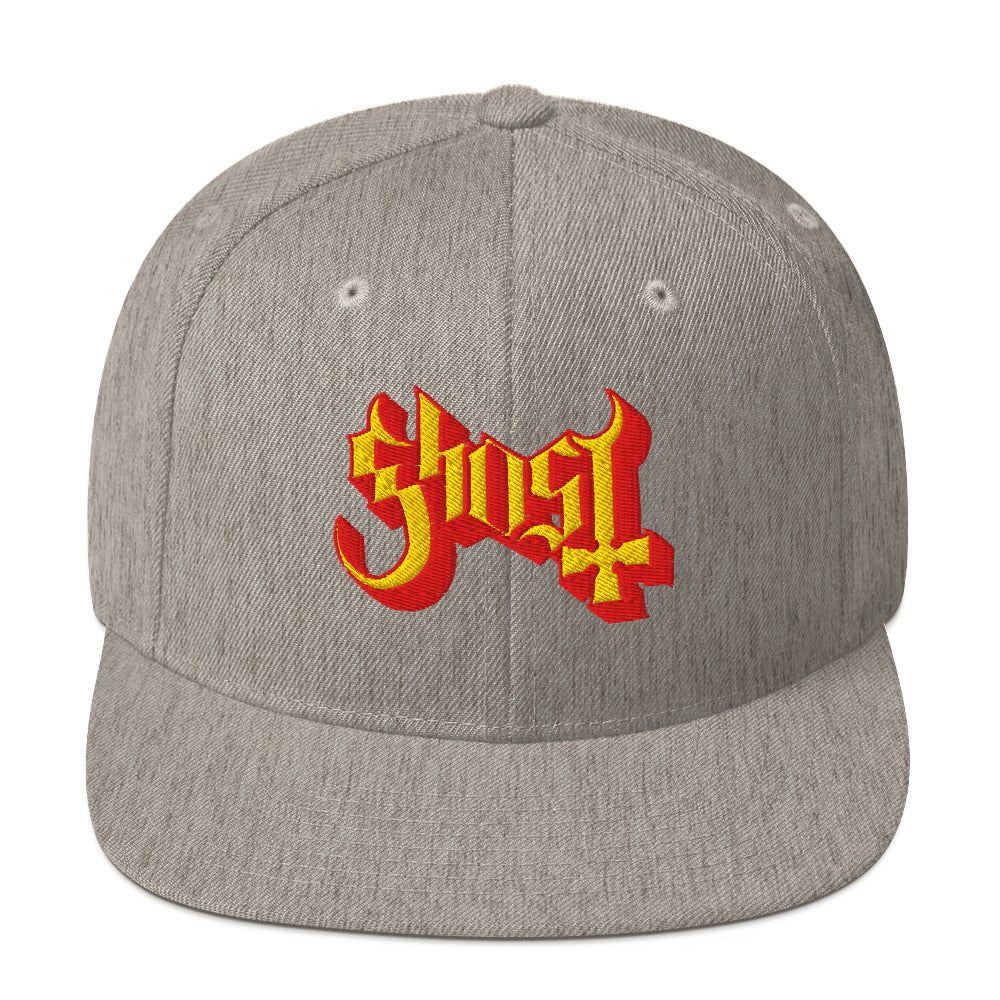 Ghost Logo Embroidered Snapback Hat ()