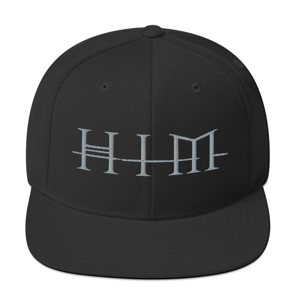 HIM Classic Logo Black Embroidered Snap Back Hat ()