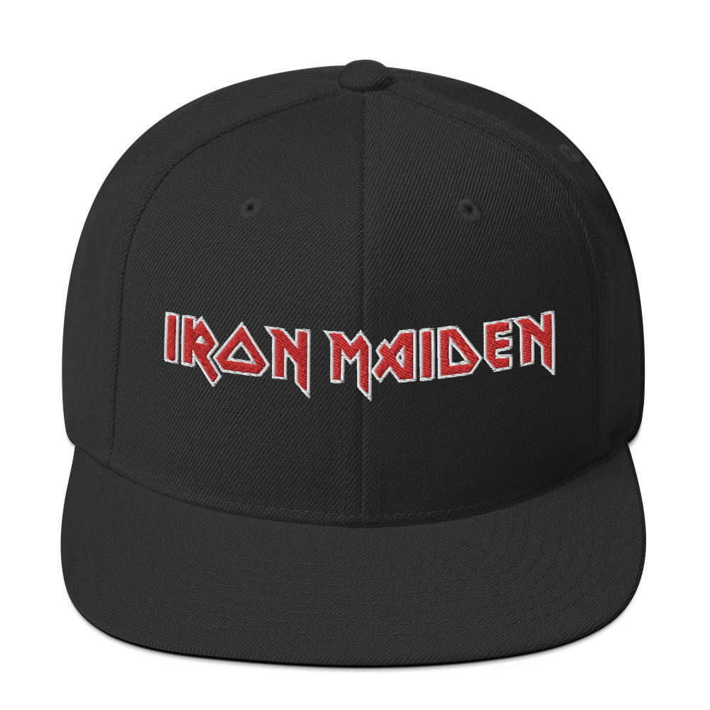 Iron Maiden Classic Logo Black Embroidered Snap Back Hat ()