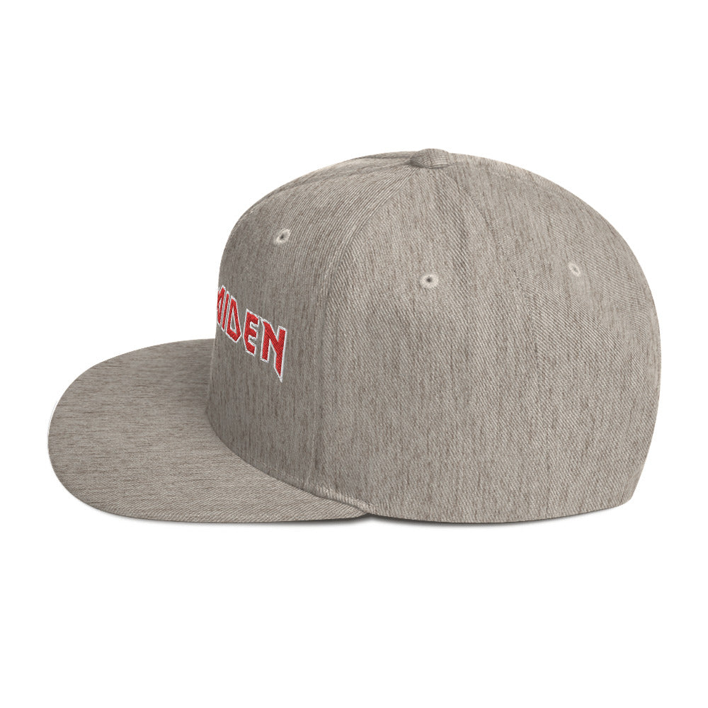 Iron Maiden Classic Logo Grey Embroidered Snap Back Hat ()