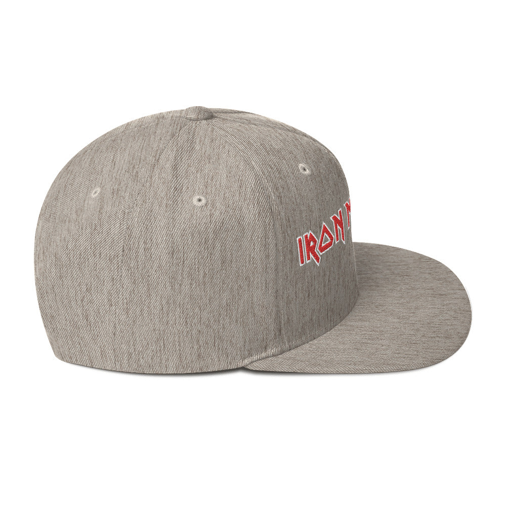 Iron Maiden Classic Logo Grey Embroidered Snap Back Hat ()