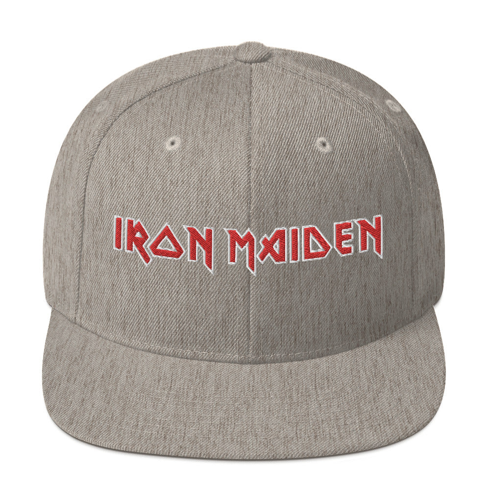 Iron Maiden Classic Logo Grey Embroidered Snap Back Hat ()