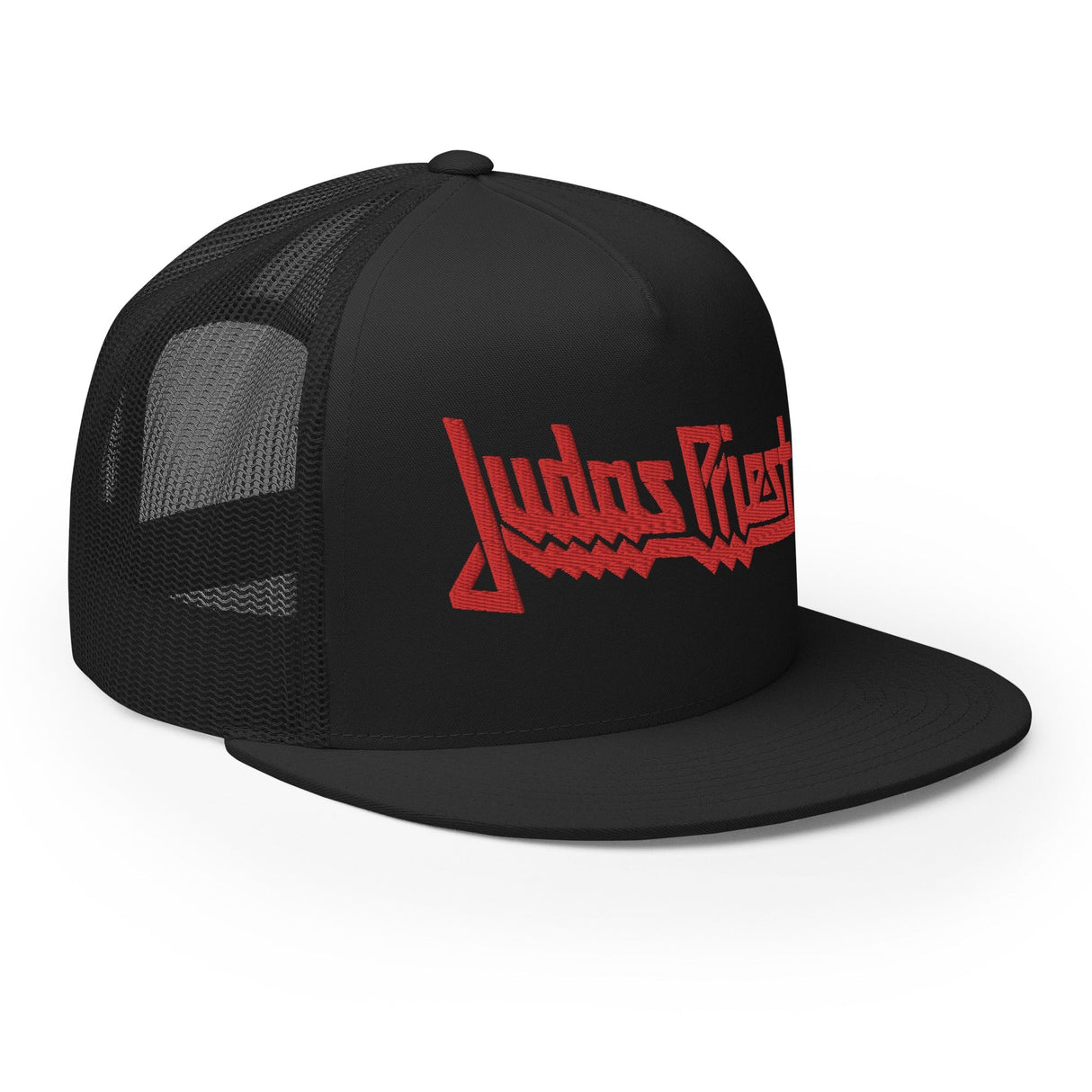 MERCHMOMENT Judas Priest Electric Red Logo Embroidered Trucker Hat [Apparel]