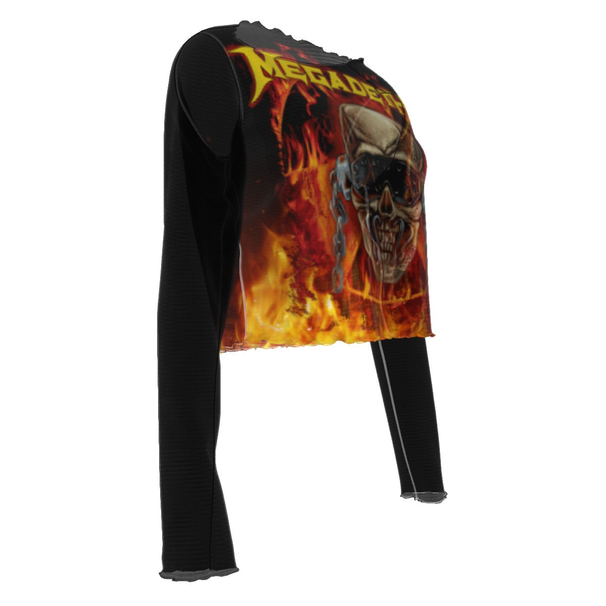 MERCHMOMENT Megadeth Flaming Vic Women's Mesh Top [Apparel]