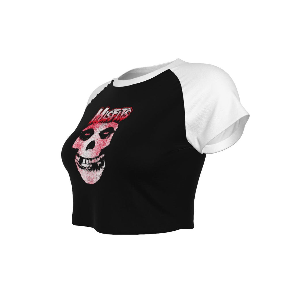 MERCHMOMENT Misfits Tagged Skull Women's Crop Top [Apparel]