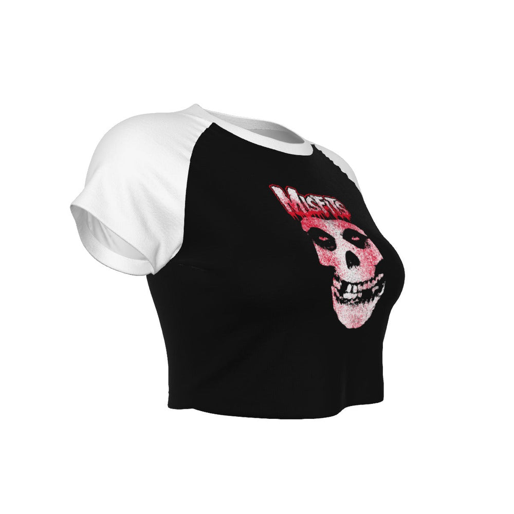 MERCHMOMENT Misfits Tagged Skull Women's Crop Top [Apparel]