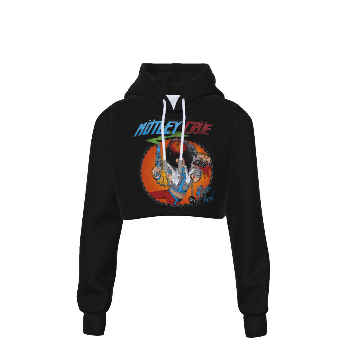 MERCHMOMENT Motley Crue Allister Fiend Women's Cropped Hoodie [Apparel]