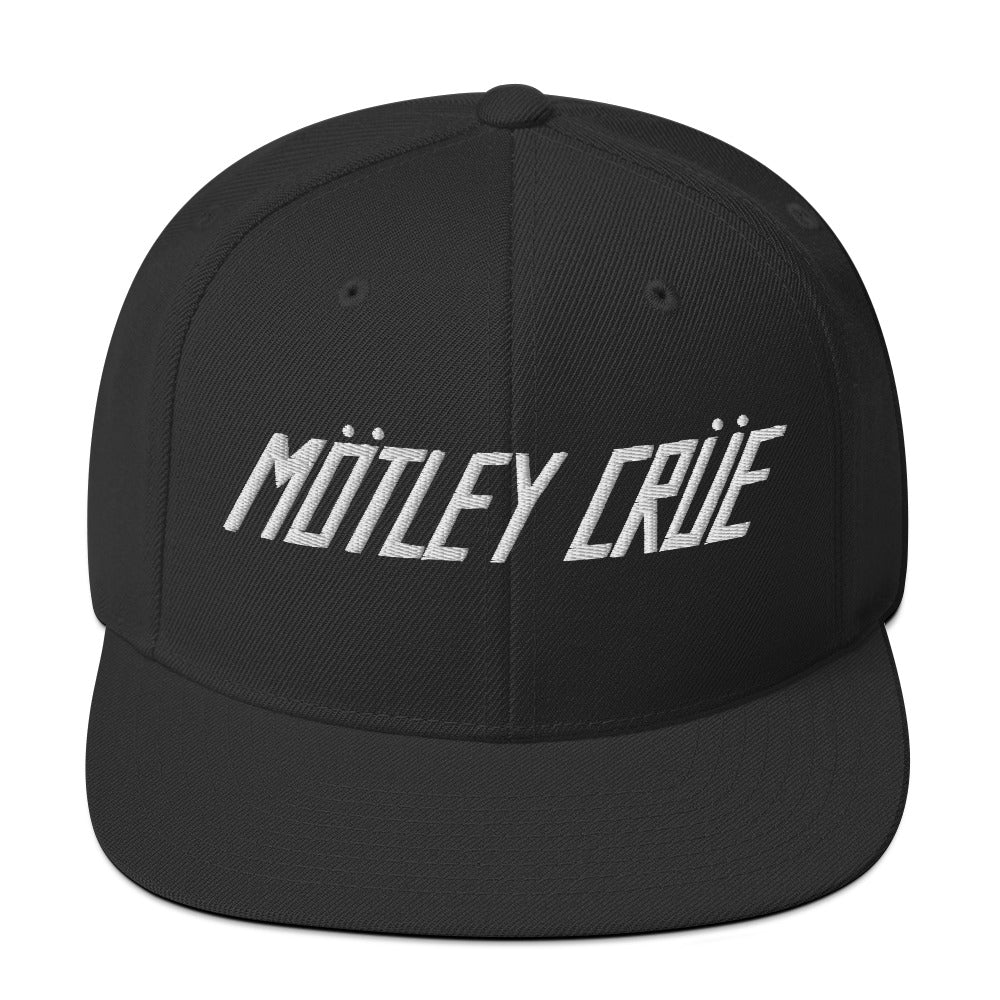 Motley Crue Classic Logo Black Embroidered Snap Back Hat ()