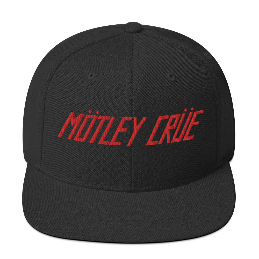 Motley Crue Classic Logo Red Embroidered Snap Back Hat ()