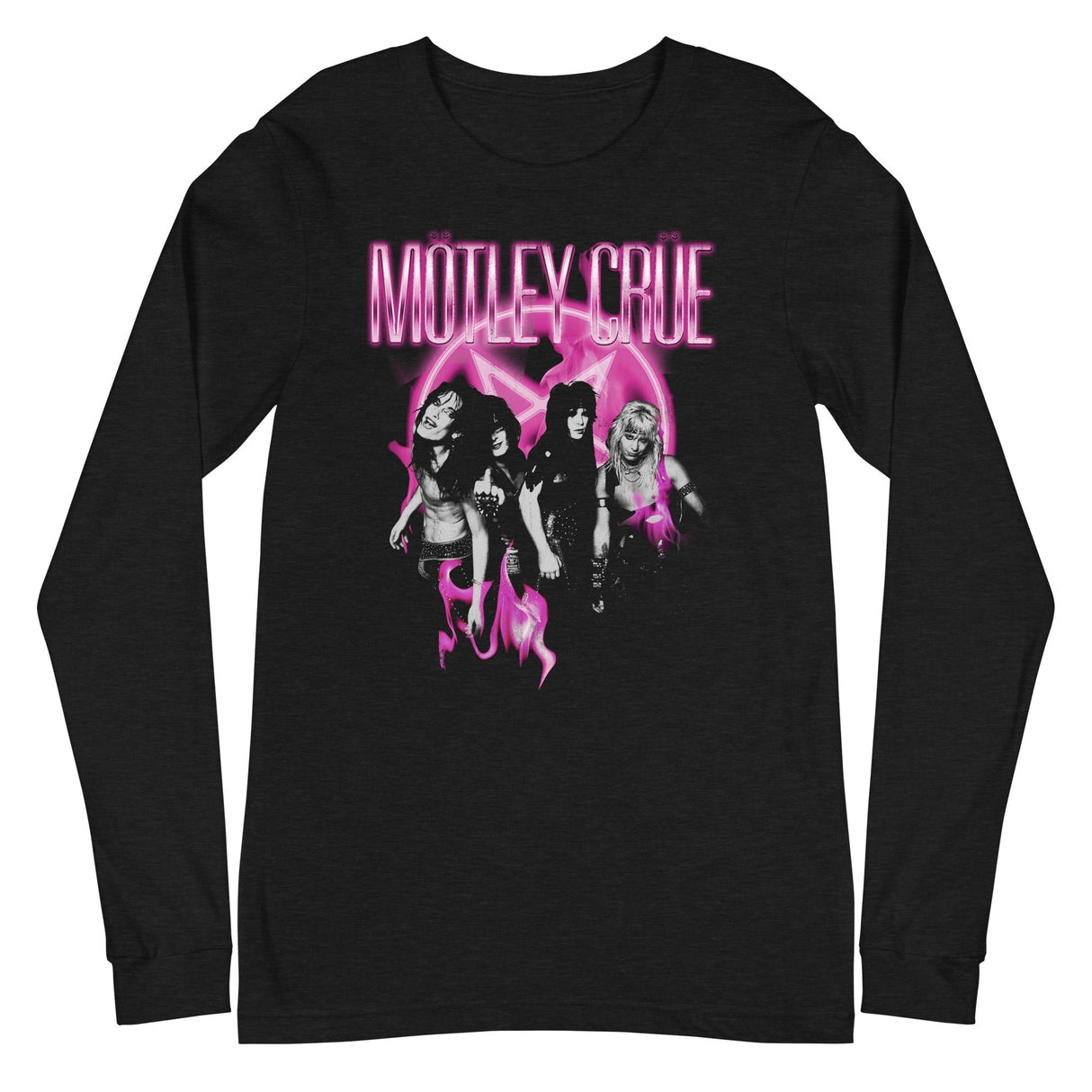 Motley Crue - Neon Pink Long Sleeve T-Shirt ()