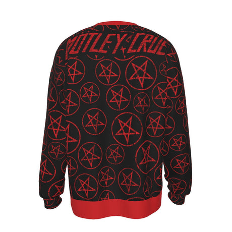 MERCHMOMENT Motley Crue Pentagram All Over Print Sweatshirt [Apparel]