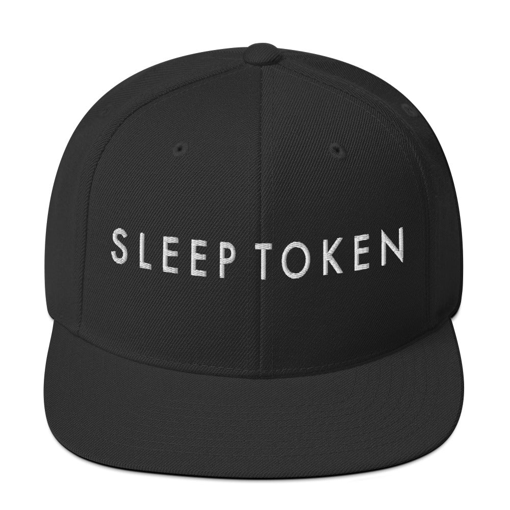 Sleep Token Logo White Embroidered Snap Back Hat ()