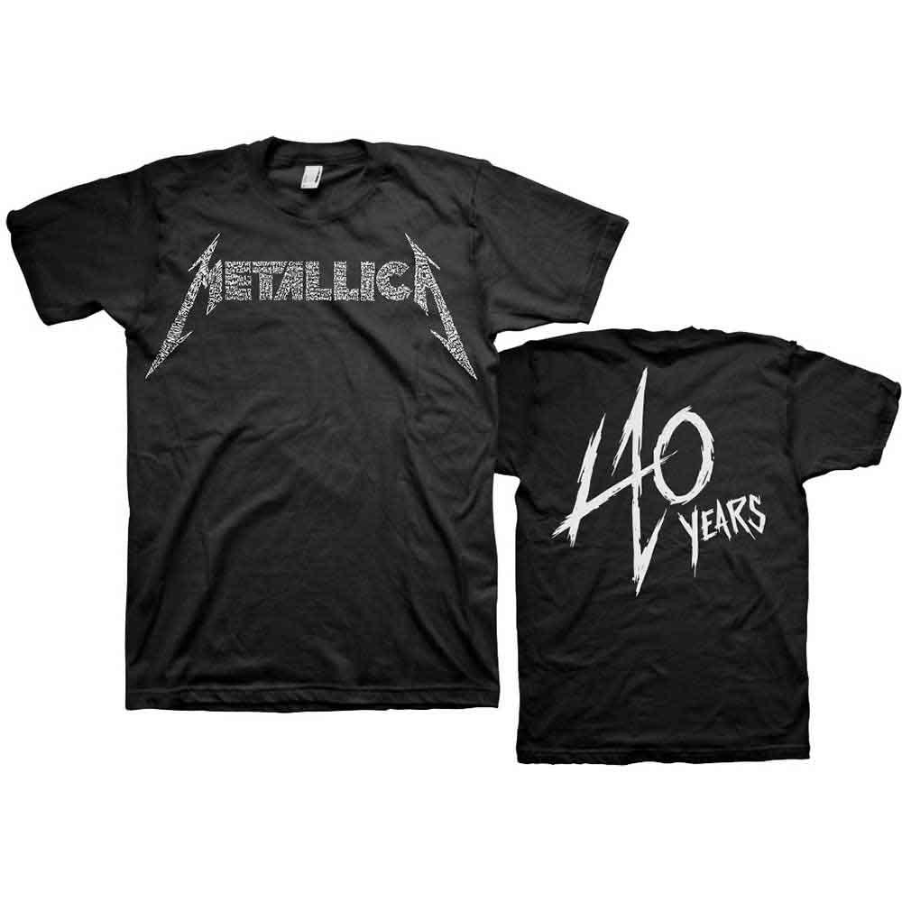 Camiseta con el logotipo de las canciones del 40.º aniversario de Metallica