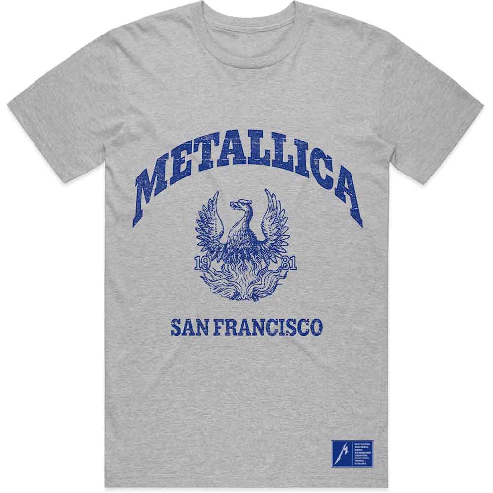 Camiseta con el escudo de la universidad de Metallica