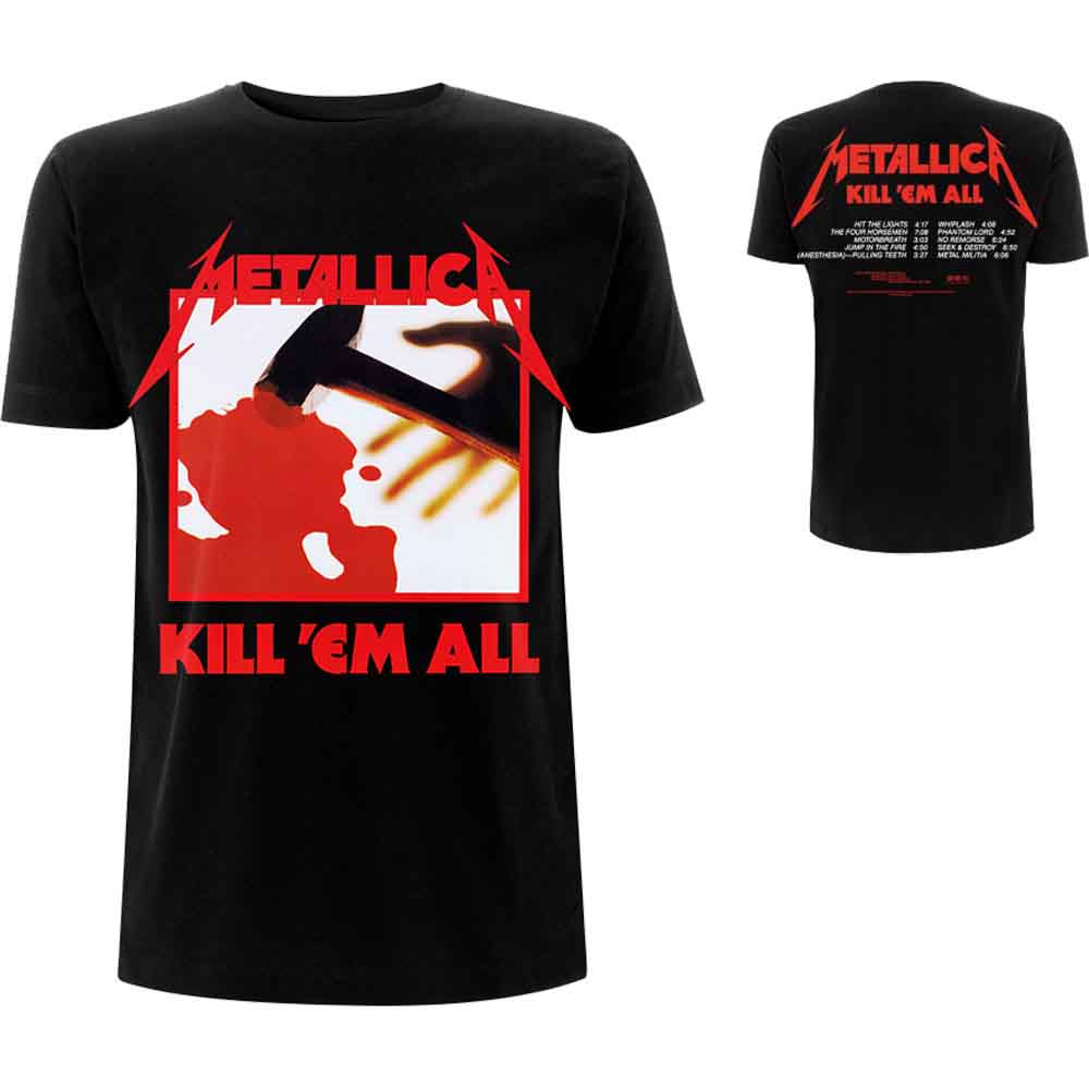 Camiseta con las canciones de Kill 'Em All de Metallica