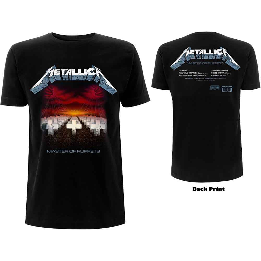 Camiseta con temas de Master of Puppets de Metallica