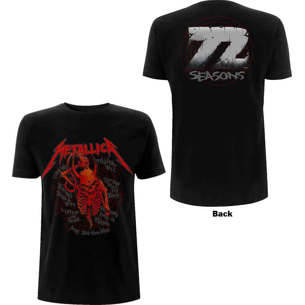 Camiseta de Metallica con calavera gritando en rojo 72 Seasons