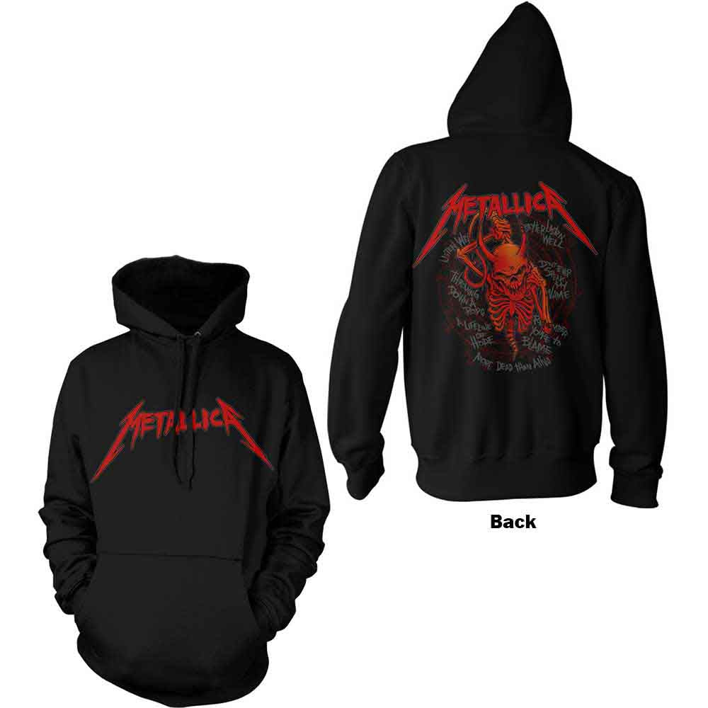 Sudadera con capucha de Metallica con calavera gritando en rojo