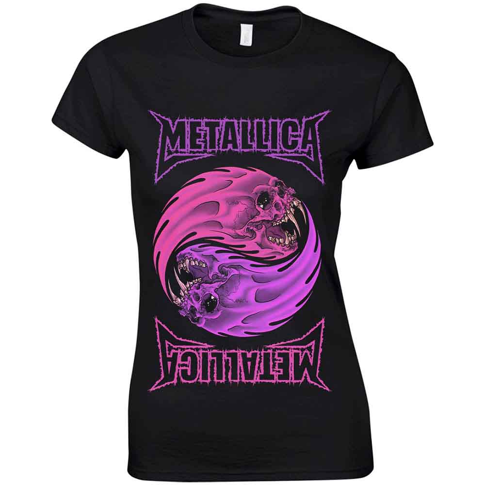 Camiseta de manga corta con estampado Yin Yang de Metallica en color morado