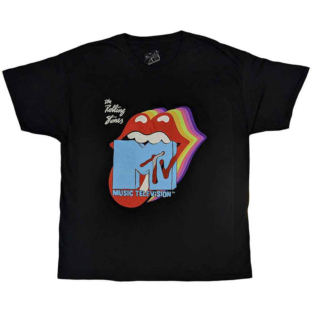 Camiseta con la lengua de sombra de arcoíris de los Rolling Stones de MTV