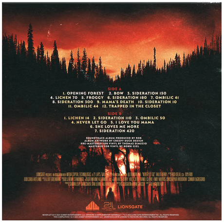 NEVER LET GO Original Motion Picture Soundtrack (Blood Red/Black Swirl Splatter) (Vinyl)