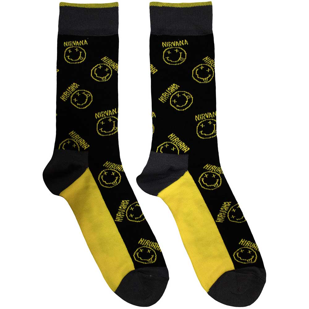 Nirvana Smiley & Logo Stripes [Socks]