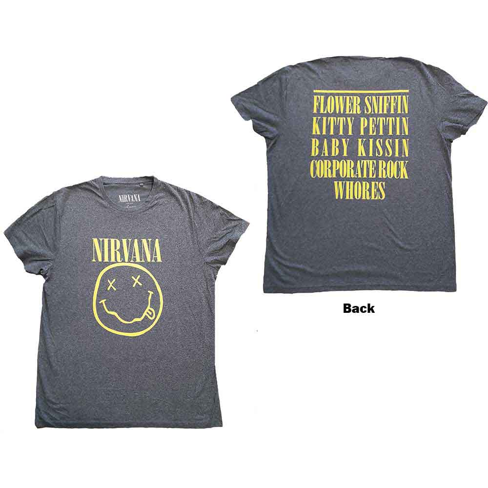 Camiseta con cara feliz amarilla de Nirvana