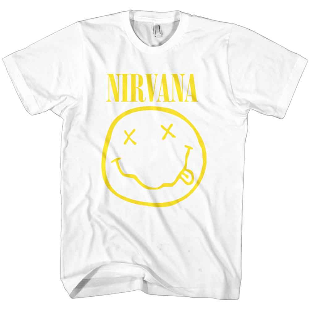 Camiseta con cara feliz amarilla de Nirvana