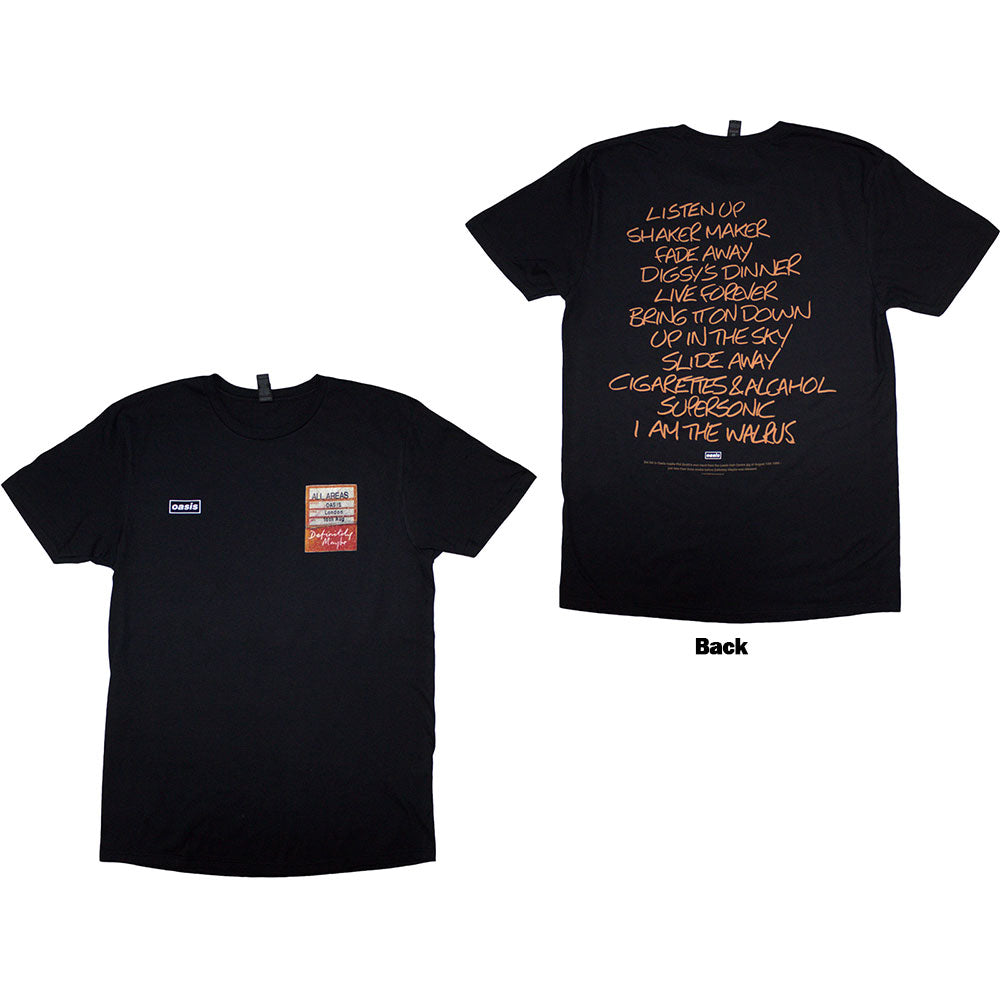 Oasis Definitely Maybe AAA Setlist [T-Shirt]