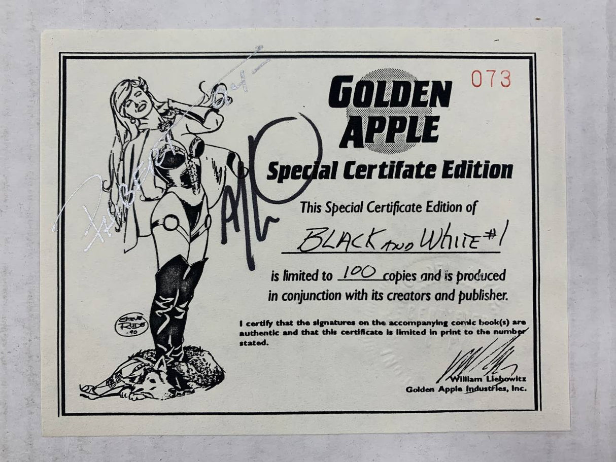 Black And White 1 Image 1994 NM Signed 2x Art Thibert Pamela Golden Apple Comics COA