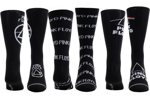 Pink Floyd - Perri's - Pink Floyd - Crew Socks (3 Pack Collector Guitar Shape Tin) (Large Item, Socks, 3 Pack) [Socks]