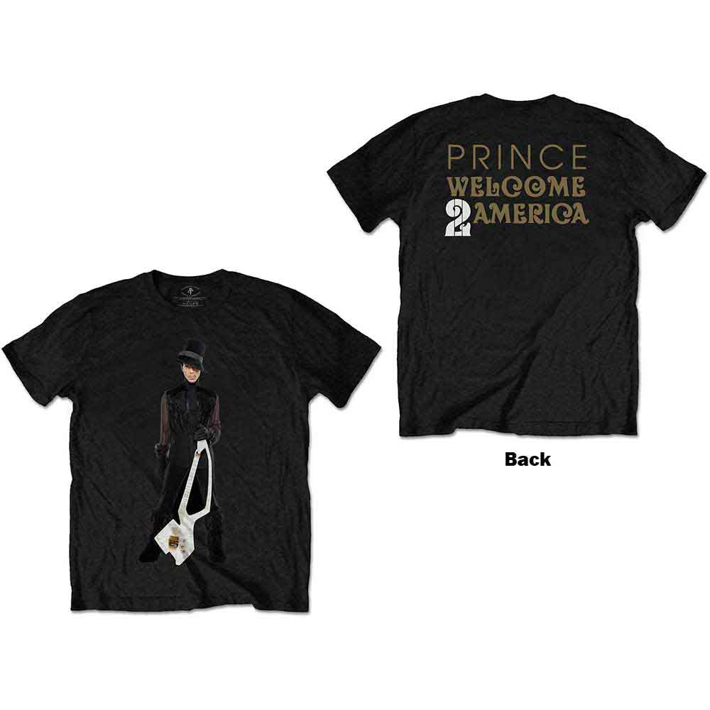 Camiseta con guitarra blanca Prince W2A