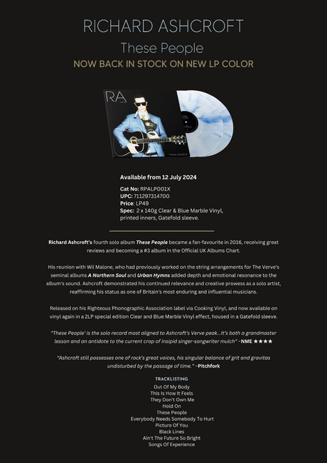 Richard Ashcroft These People (Clear & Blue Marble Colored Vinyl) (2 Lp's) [Vinyl]