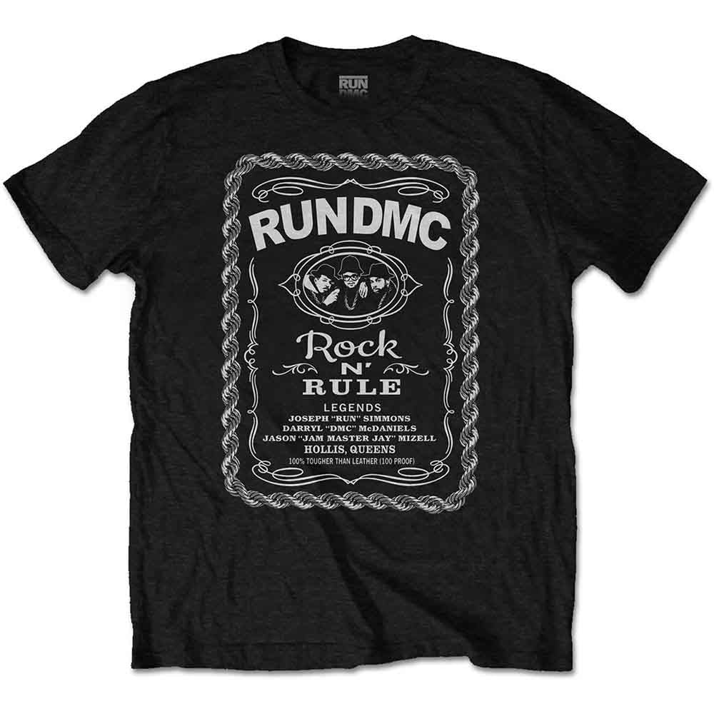 Camiseta con la etiqueta de whisky Rock N' Rule de Run Dmc