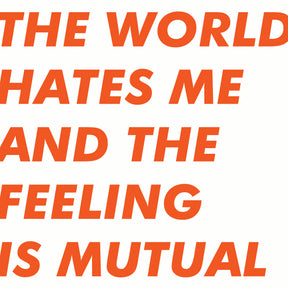The World Hates Me And The Feeling Is Mutual (ORANGE VINYL) (Vinyl) - Apocalypse Vinyl