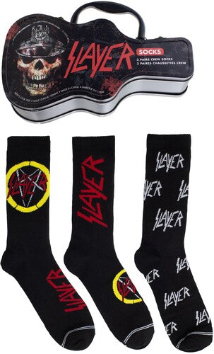 SLAYER - Perri's - Slayer - Crew Socks (3 Pack Collector Guitar Shape Tin) (Large Item, Socks, 3 Pack) [Socks]