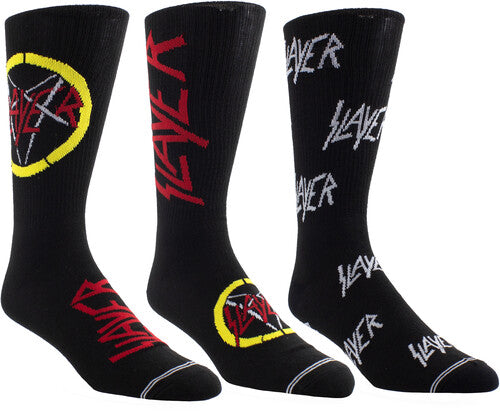 SLAYER - Perri's - Slayer - Crew Socks (3 Pack Collector Guitar Shape Tin) (Large Item, Socks, 3 Pack) [Socks]