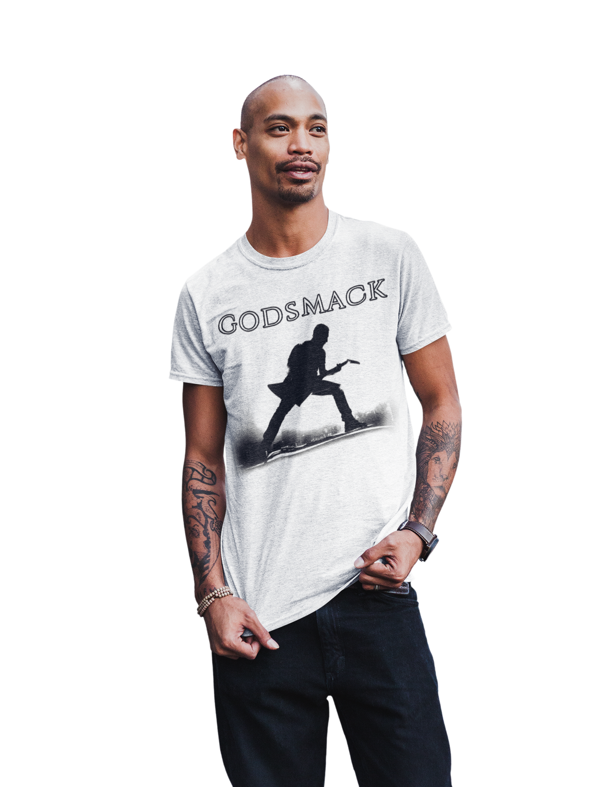 MERCHMOMENT Godsmack - Lean In Sillouhete Jumbo Print T-Shirt [Apparel]