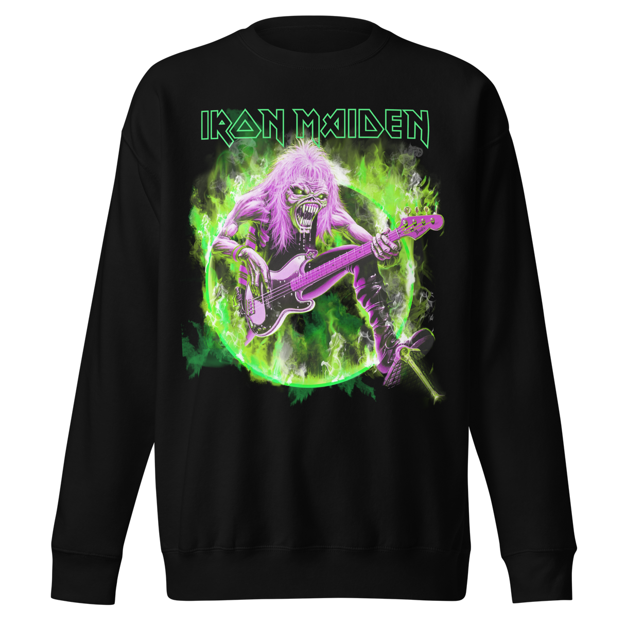 Iron Maiden Green Guitar Jumbo Print Sweatshirt ()