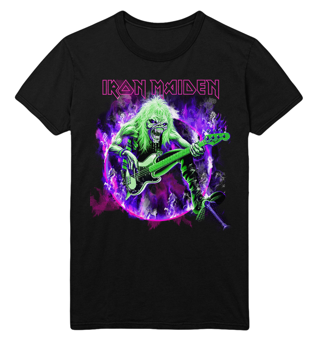 Iron Maiden Purple Guitar Jumbo Print T-Shirt ()