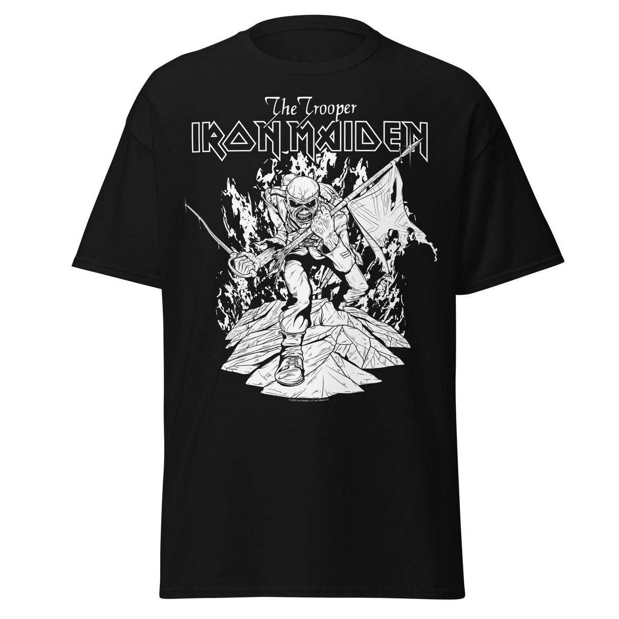 Iron Maiden - Trooper Black and White Jumbo Print T-Shirt ()