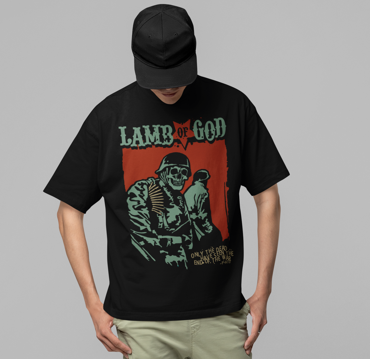 Lamb Of God - Skeleton Army Plato Quote Jumbo Print T-Shirt ()