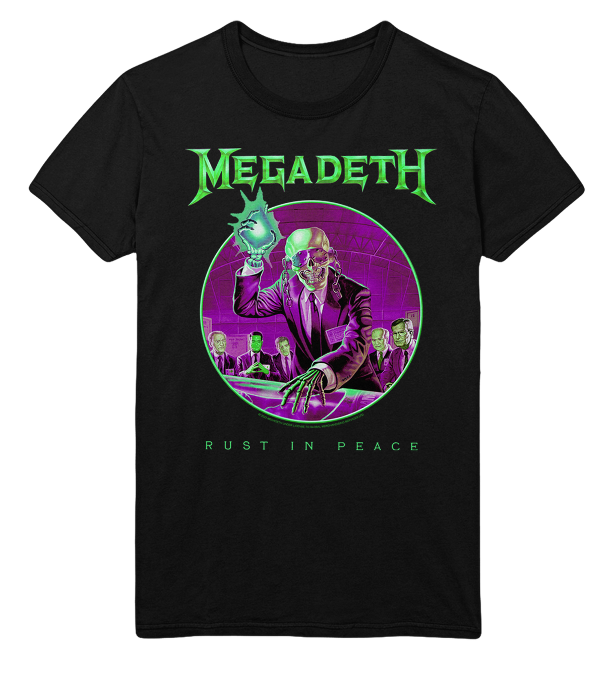 MERCHMOMENT Megadeth Green Rust Jumbo Print T-Shirt [Apparel]