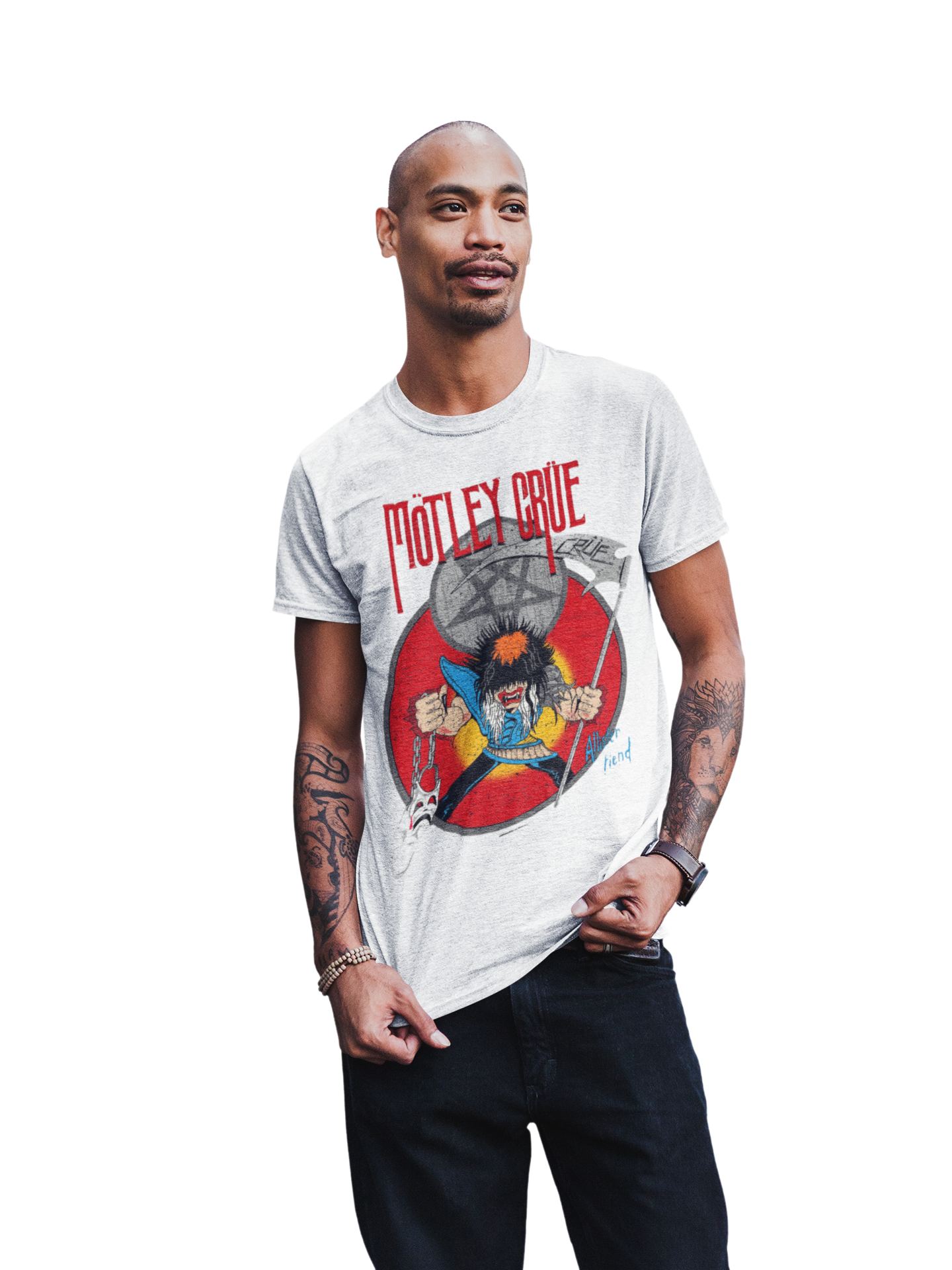 MERCHMOMENT Motley Crue Allister Reaper Jumbo Print T-shirt [Apparel]
