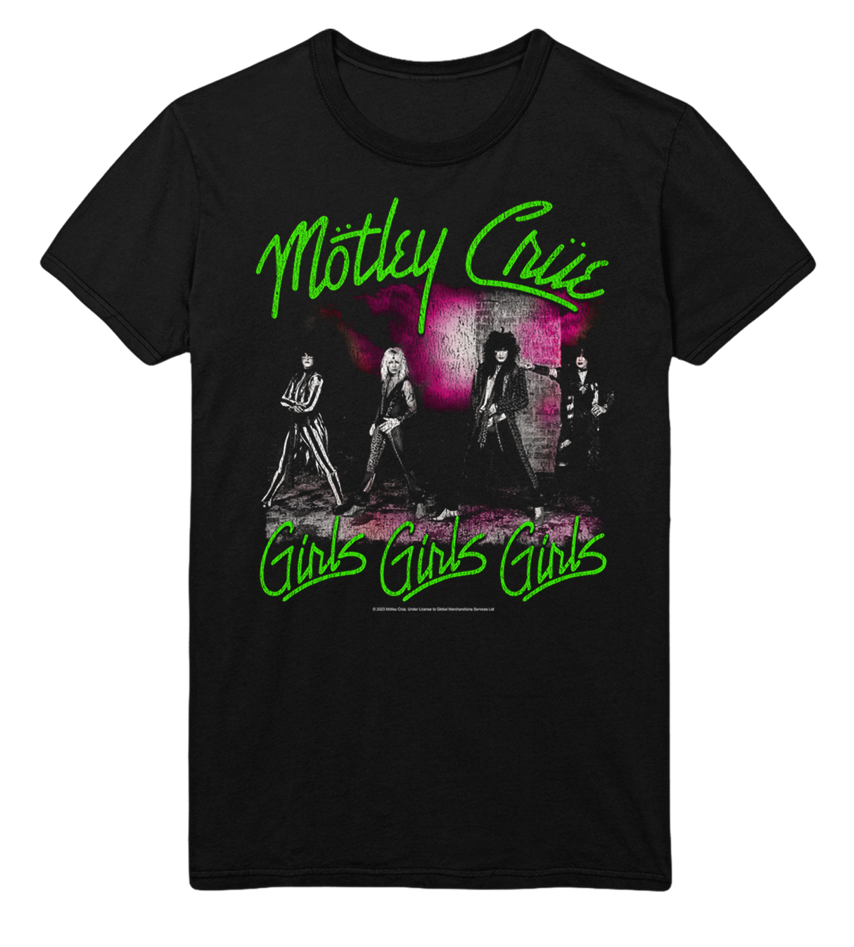 Motley Crue Green Girls Jumbo Print T-Shirt ()