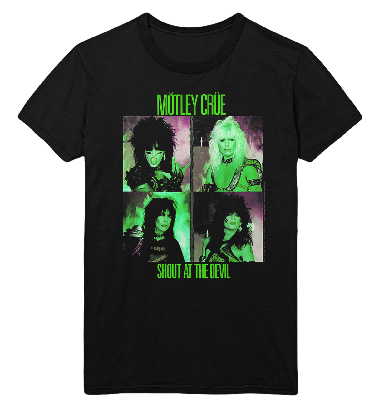 Motley Crue Green Shout Jumbo Print T-Shirt ()