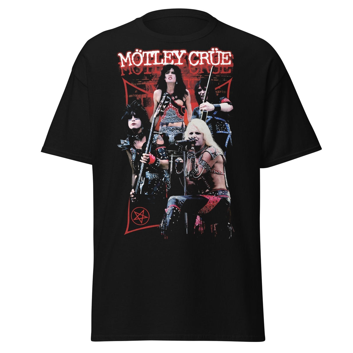 MERCHMOMENT Motley Crue Live Jumbo Print T-shirt [Apparel]