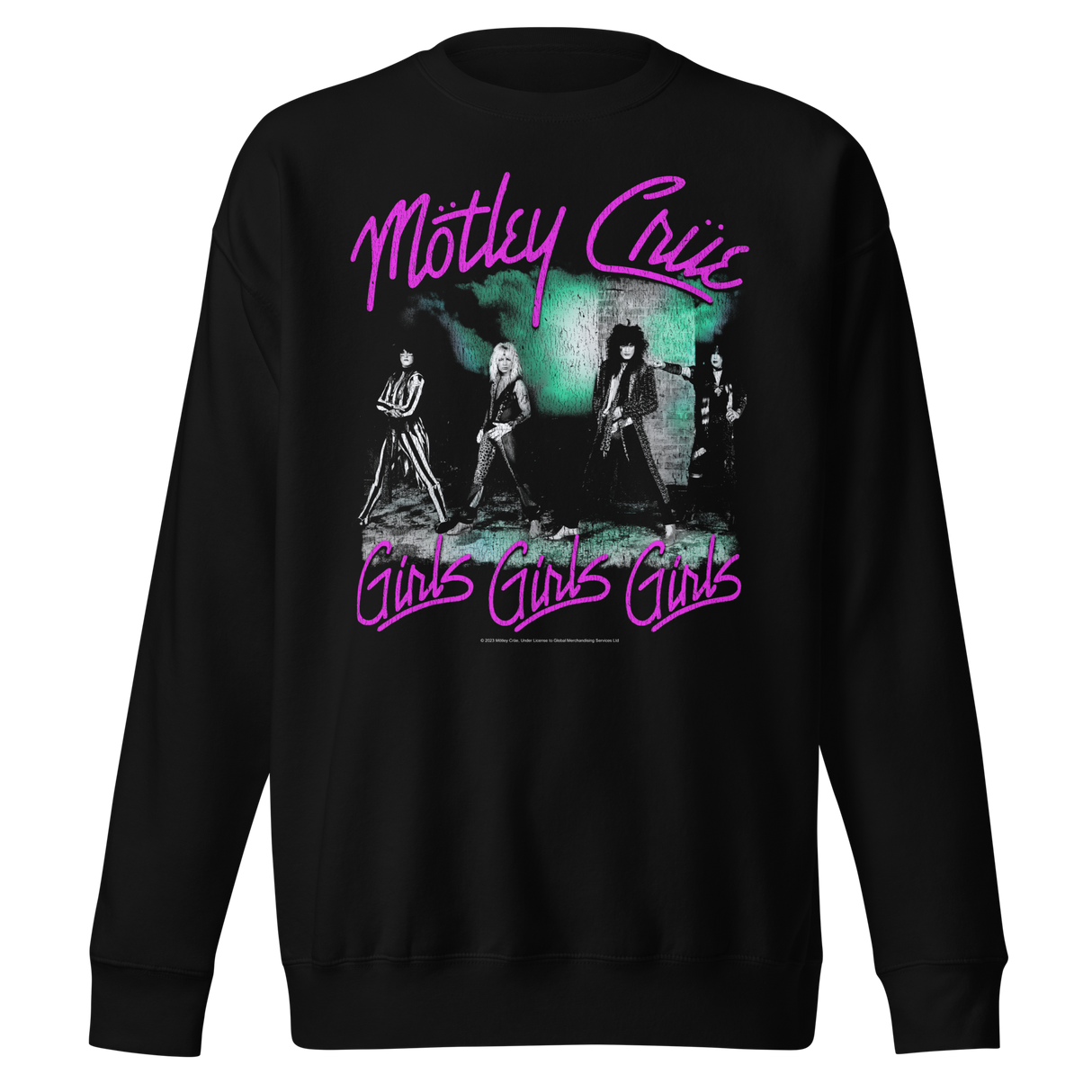 Motley Crue Pink Girls Jumbo Print Sweatshirt ()