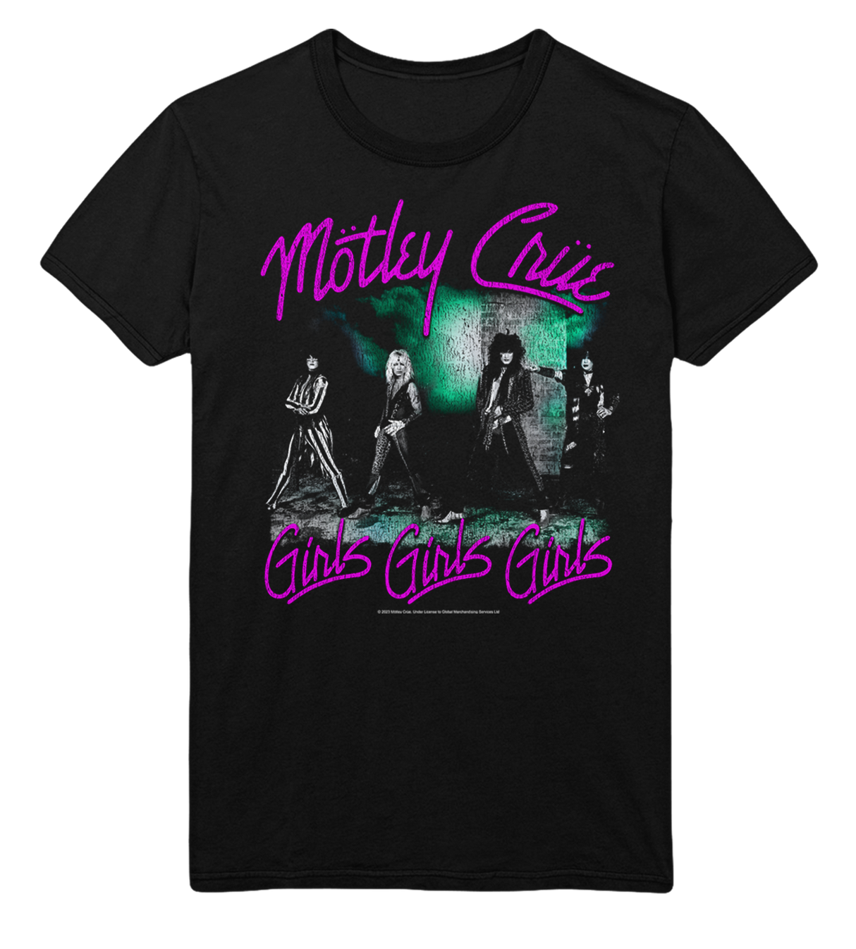 Motley Crue Pink Girls Jumbo Print T-Shirt ()